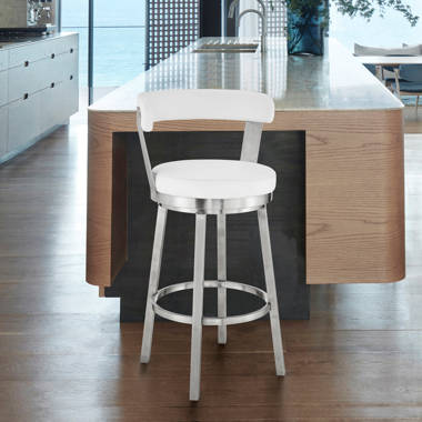 Leather and best sale steel bar stools